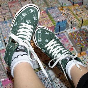 Vans X Sandy Liang Sk8-Hi Green Floral Sneakers